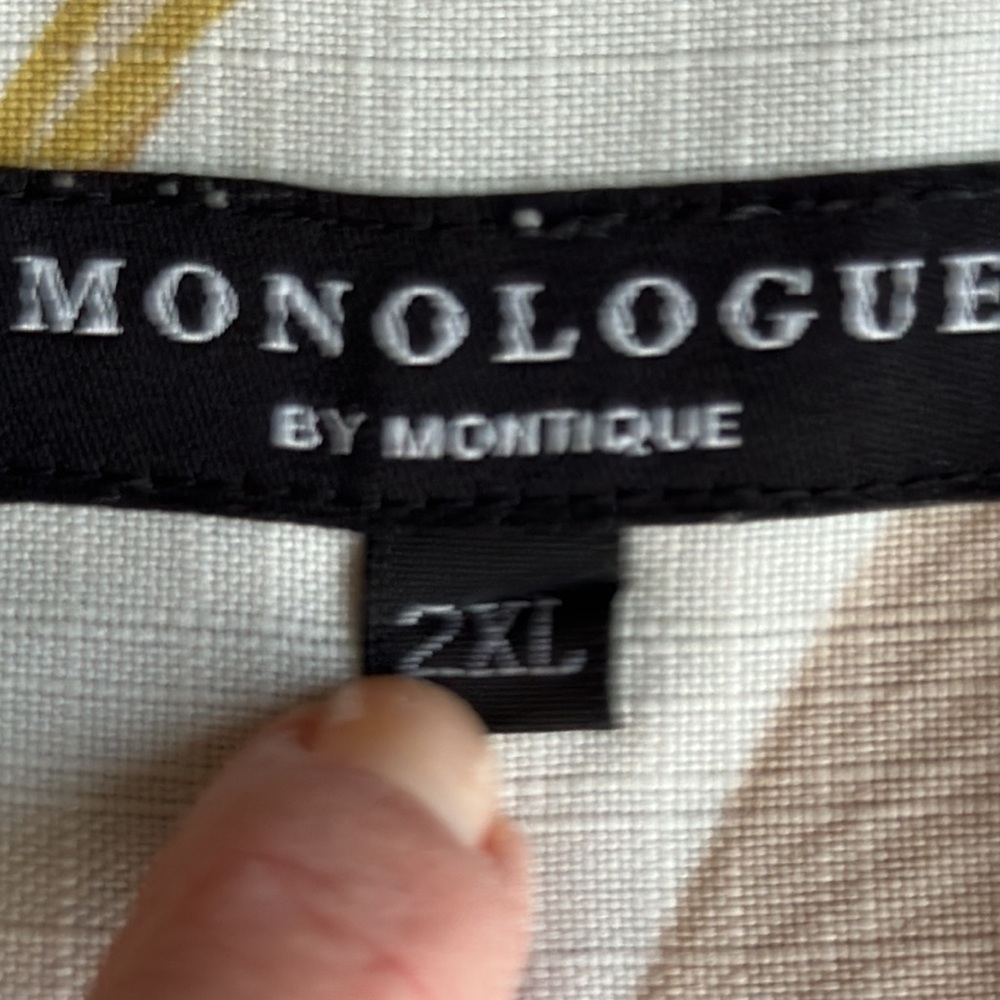 Monologue by Montique shirt short sleeve button up casual size 2XL athleisure - Picture 4 of 9